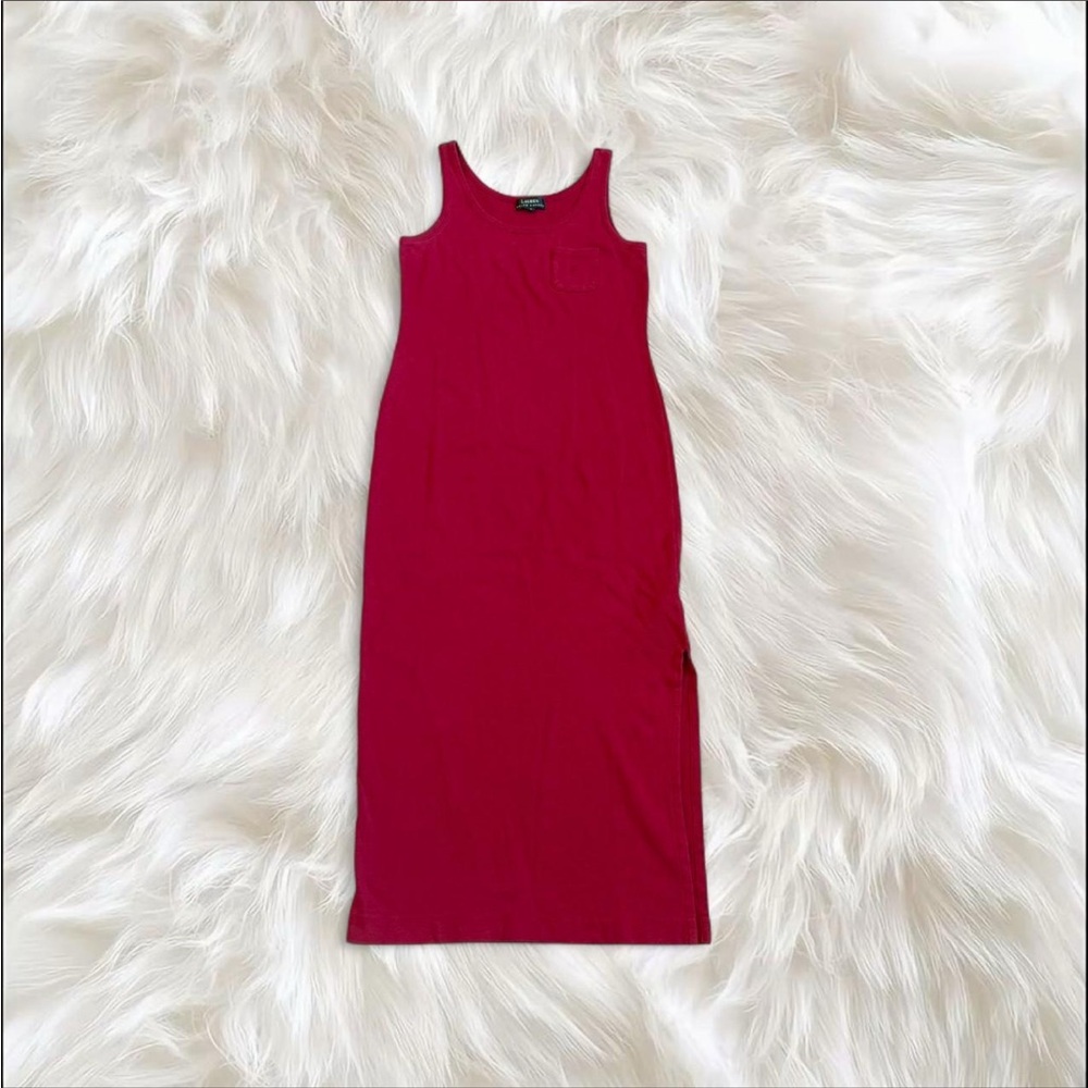 Lauren Ralph Lauren Red Sleeveless Maxi Dress